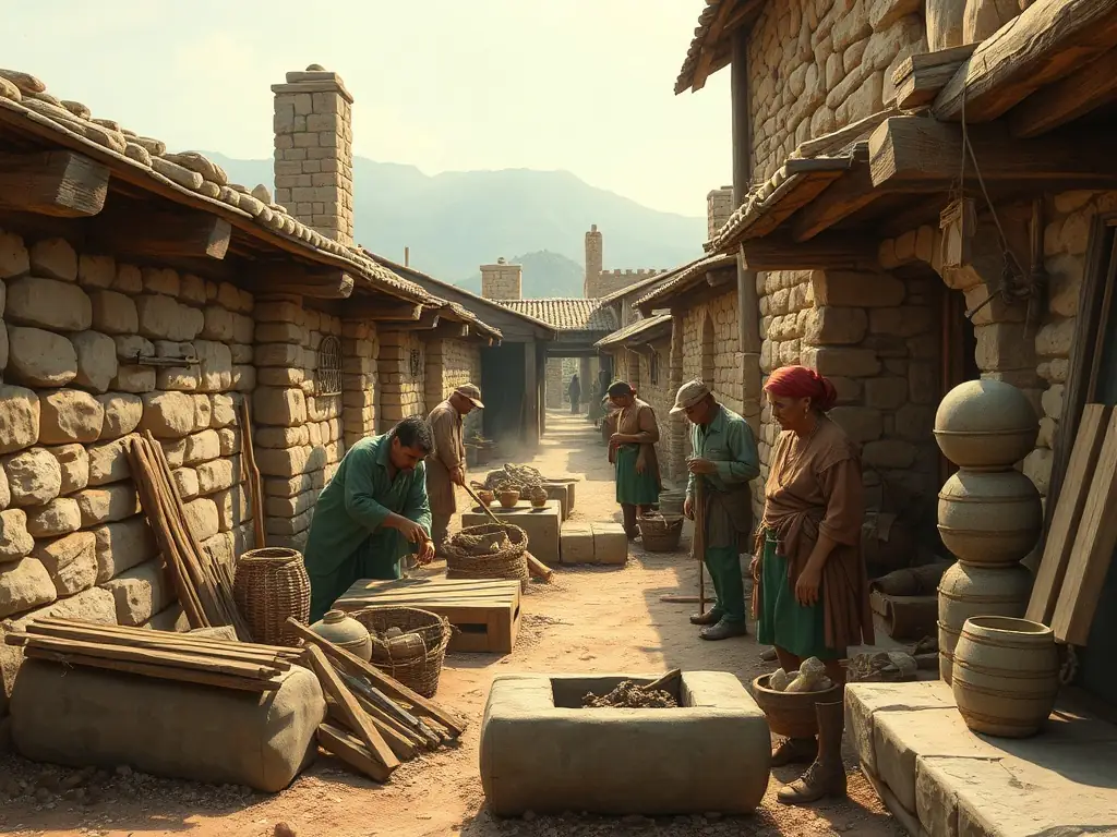 A team of artisans restoring a historic mill with traditional tools, surrounded by lush countryside, showcasing the Heritage Restoration Programs.